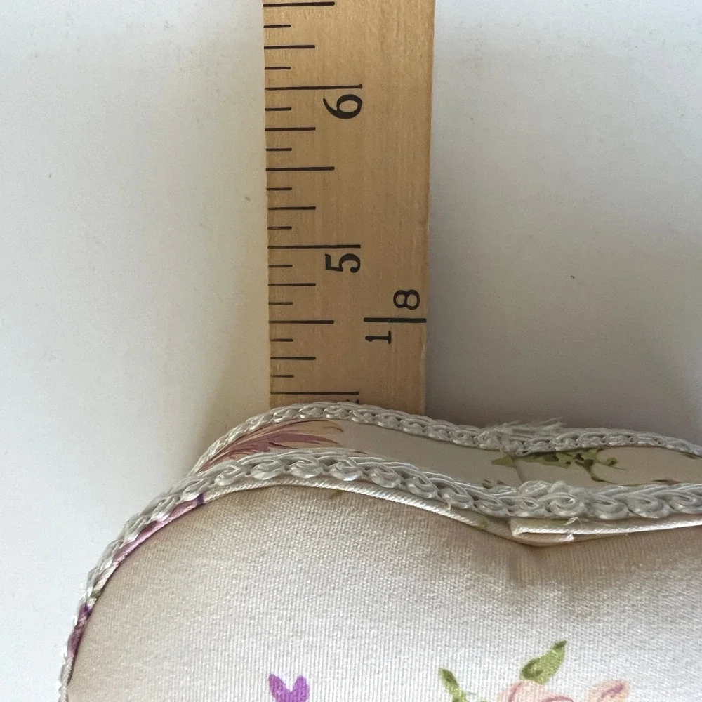 Vintage Floral Heart Shaped Trinket Box Jewelry Box Vanity Decor
